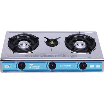 Stainless Steel Gas Stove, Three Burners.